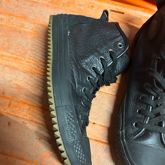 Converse Chuck Taylor Hi Top Leather Hollis 132387C Mens 10 W12 Black Sneaker - Picture 6 of 16